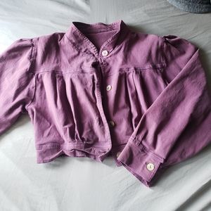 Cropped Jacket w/ Puffer Sleeves